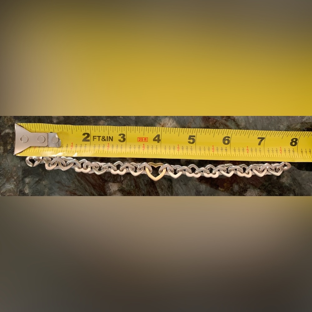 Tiffany silver and gold heart link bracelet. - Picture 6 of 8